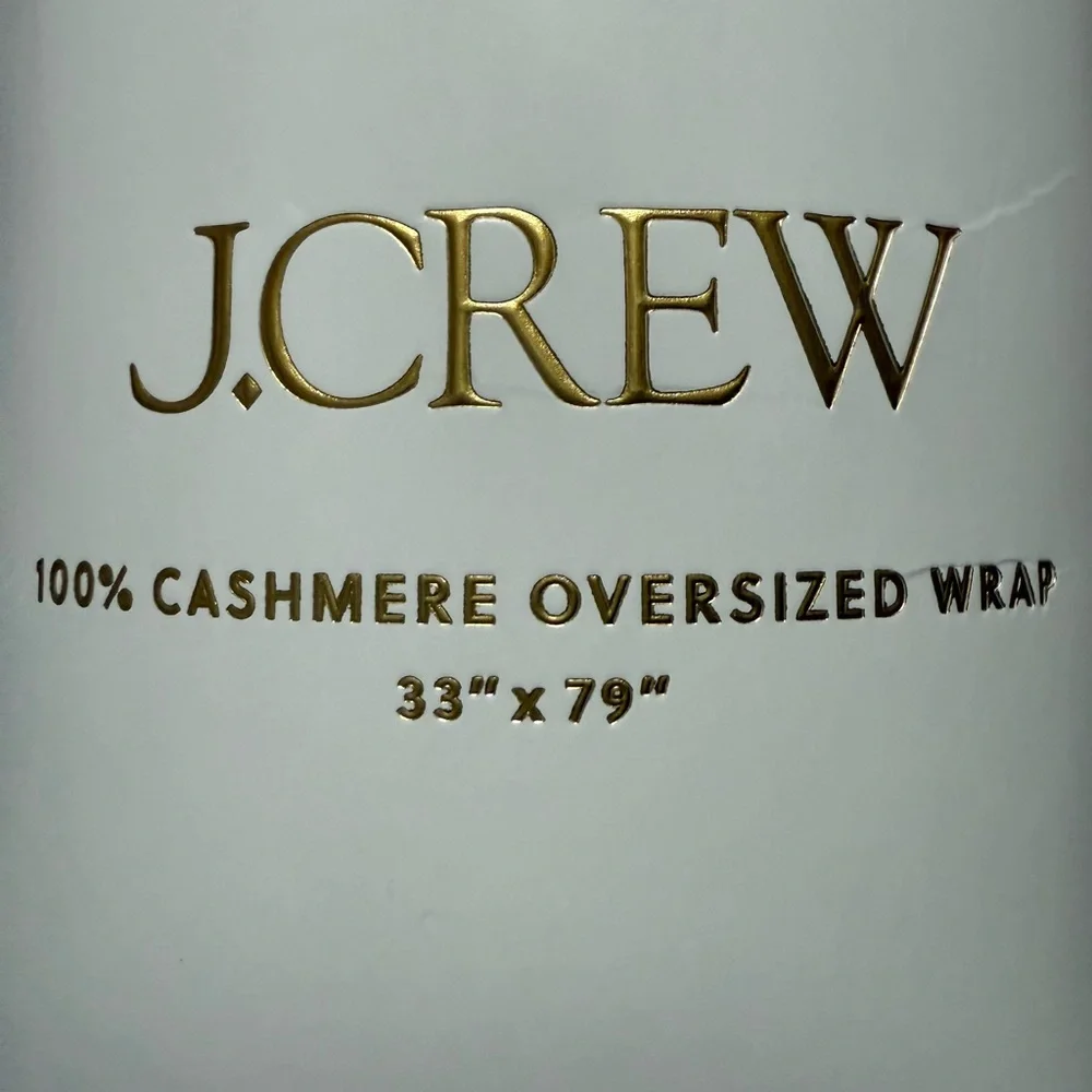 J. CREW 100% Cashmere Oversized Wrap 33” x 79”